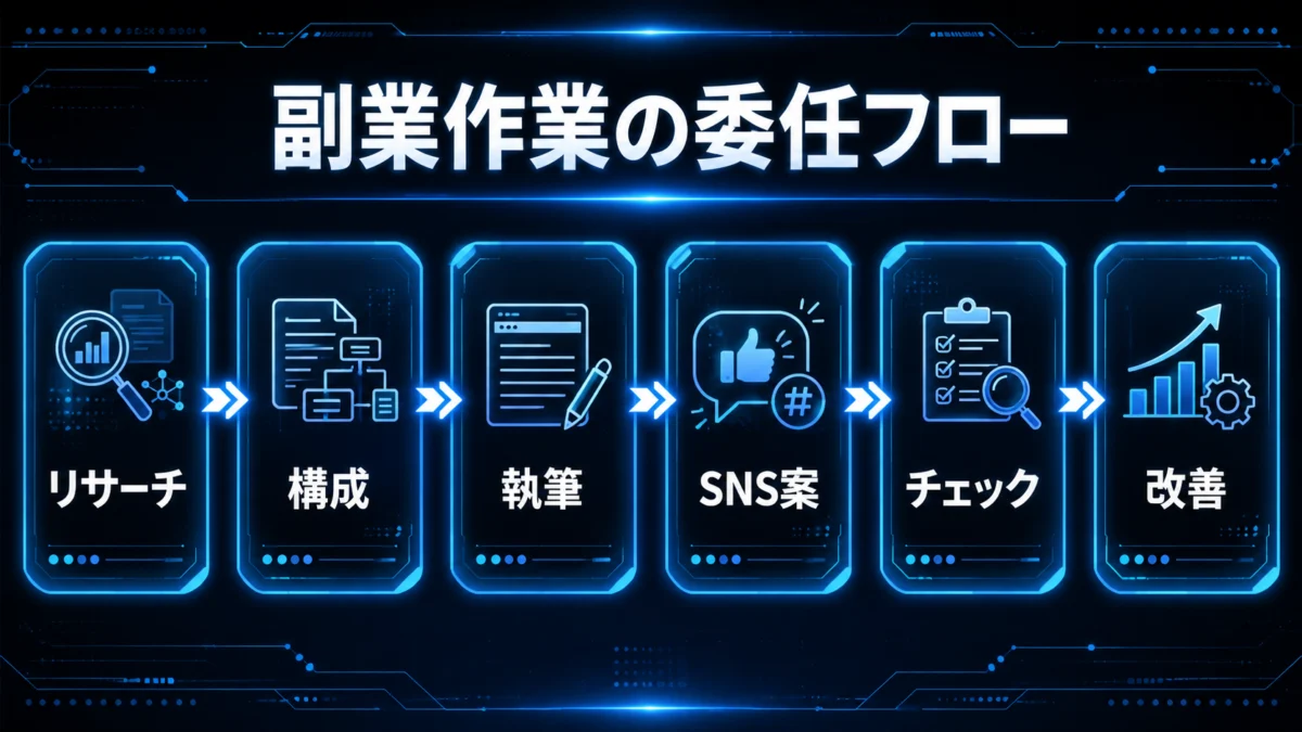 副業作業の委任フロー図解