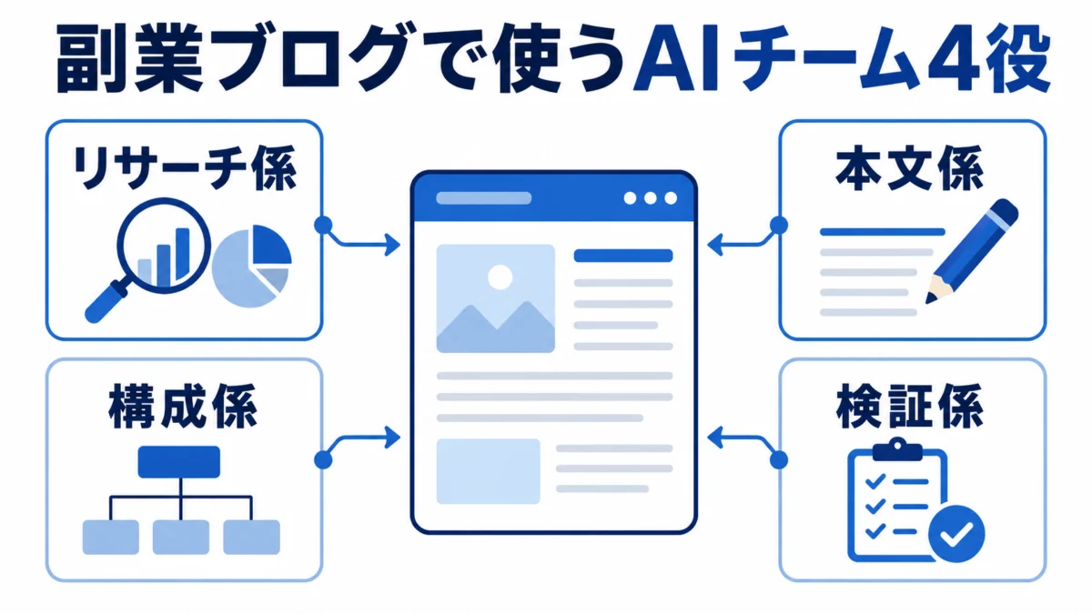 副業ブログで使うAIチーム4役