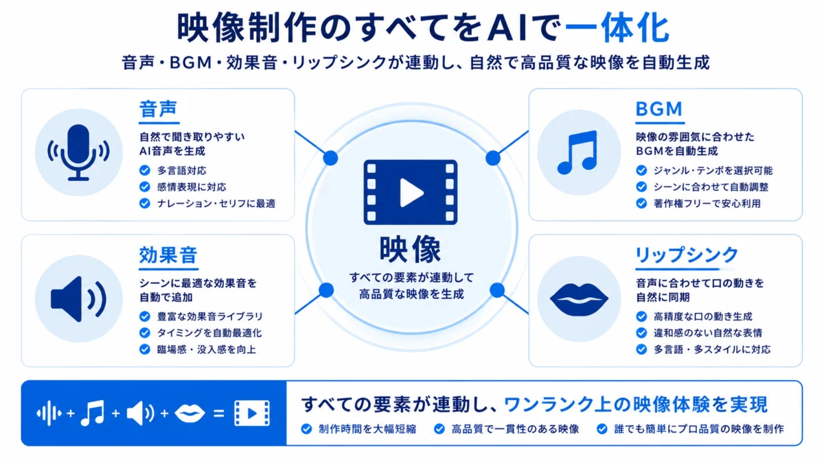 映像・音声・BGMの一体化